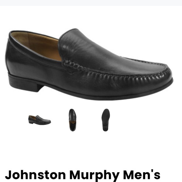 Johnston & Murphy Cresswell Venetian Black Sheepskin Leather Slip On Men Sz. 8.5 main image 4